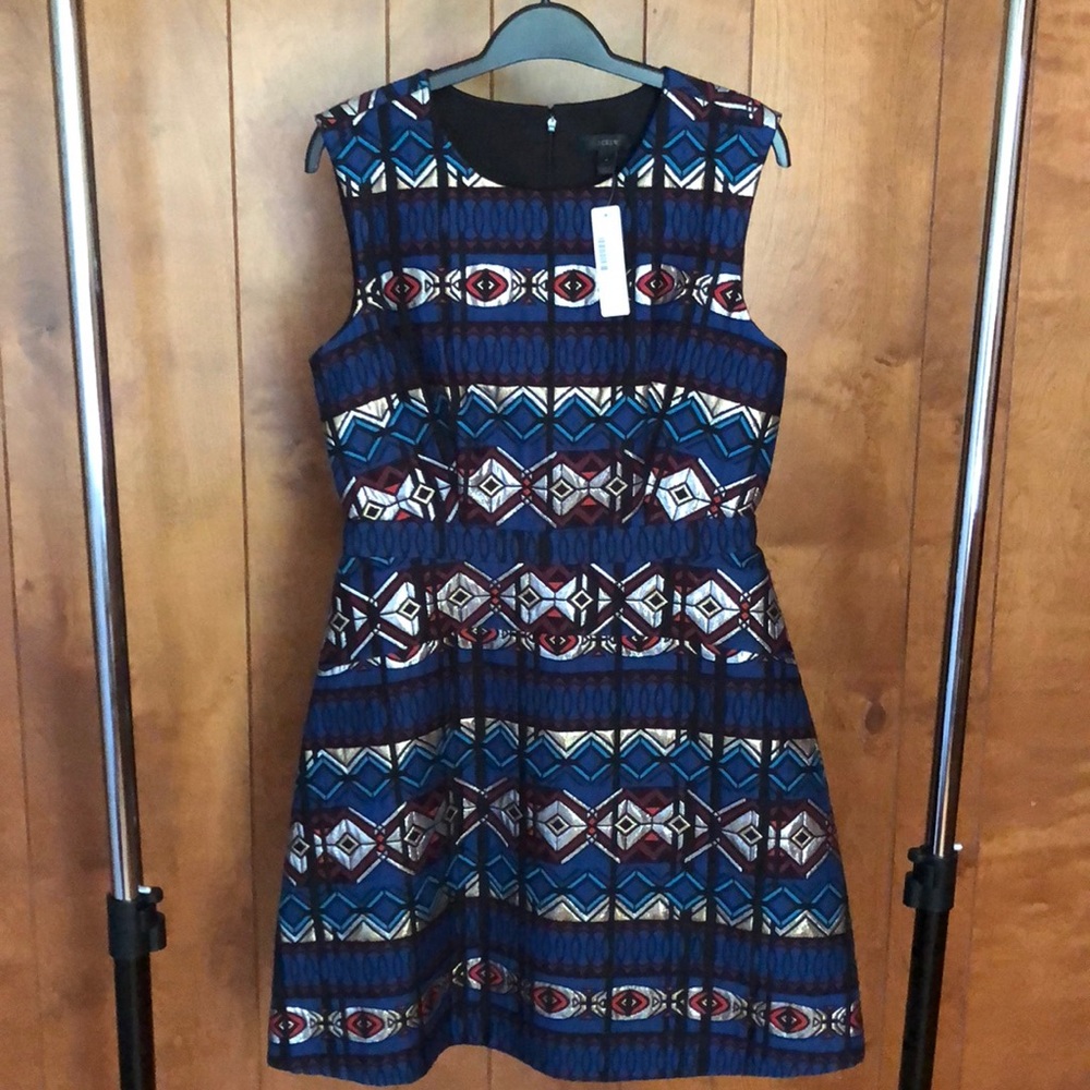 J.Crew Windowpane Jacquard Dress Size 4 NWT